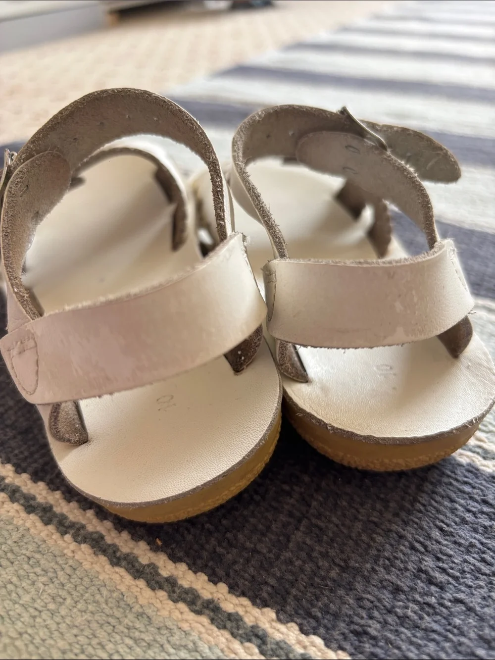 Sun San Sweetheart sandals toddler girls 10 white